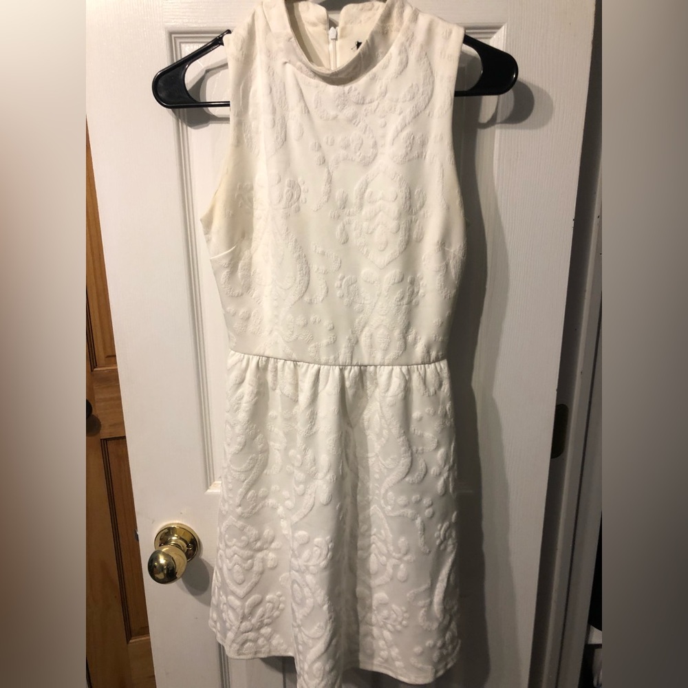 White Aqua halter mini dress